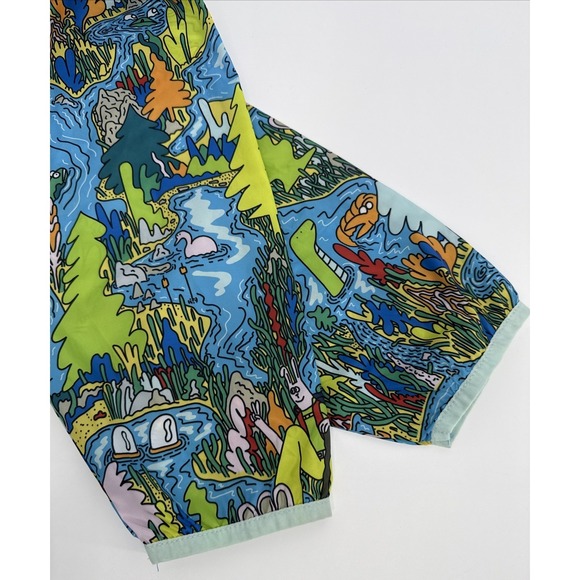 Bonobos Fielder Anorak Windbreaker Jacket Mens L Packable Hooded Blue Green - Picture 11 of 11